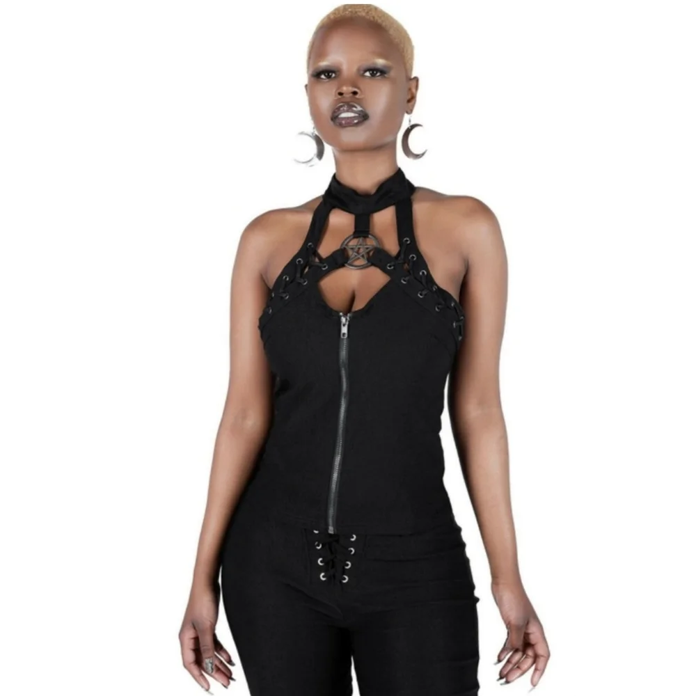 Killstar Snare Lace Up Top - Picture 2 of 6